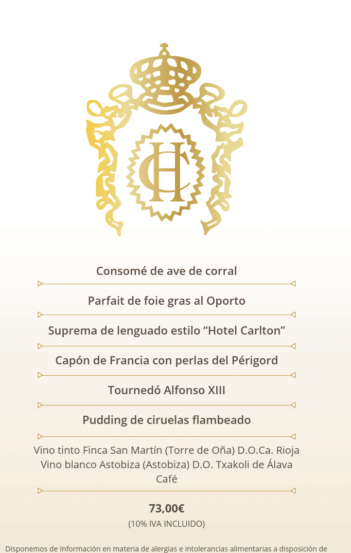 MENU CENTENARIO