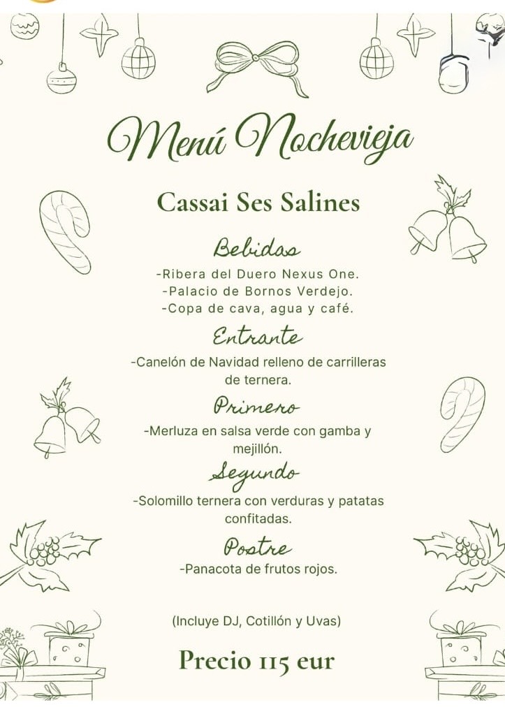 Menú noche vieja