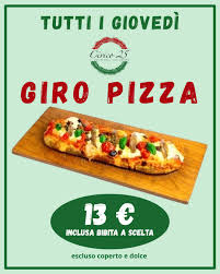 𝗚𝗜𝗥𝗢 𝗣𝗜𝗭𝗭𝗔  Tutti i giovedì sera