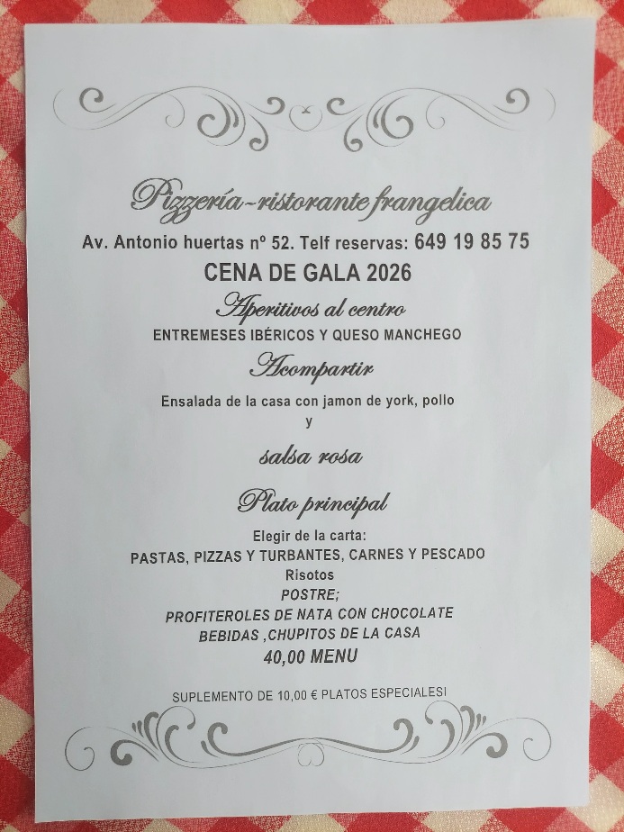 CENA DE GALA 2026 Ya puede hacer su reserva