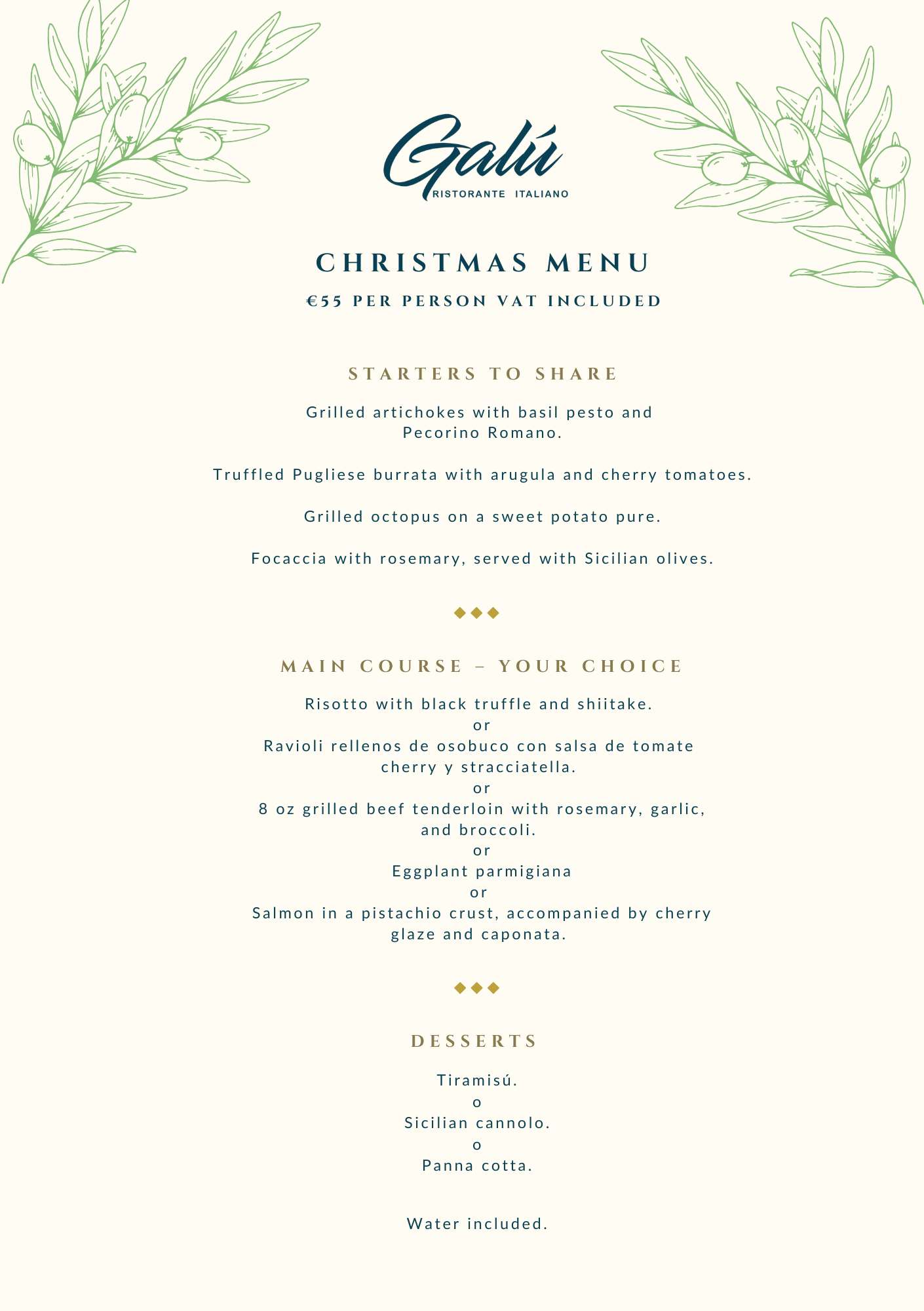 Menú Especial de Navidad – 24/12