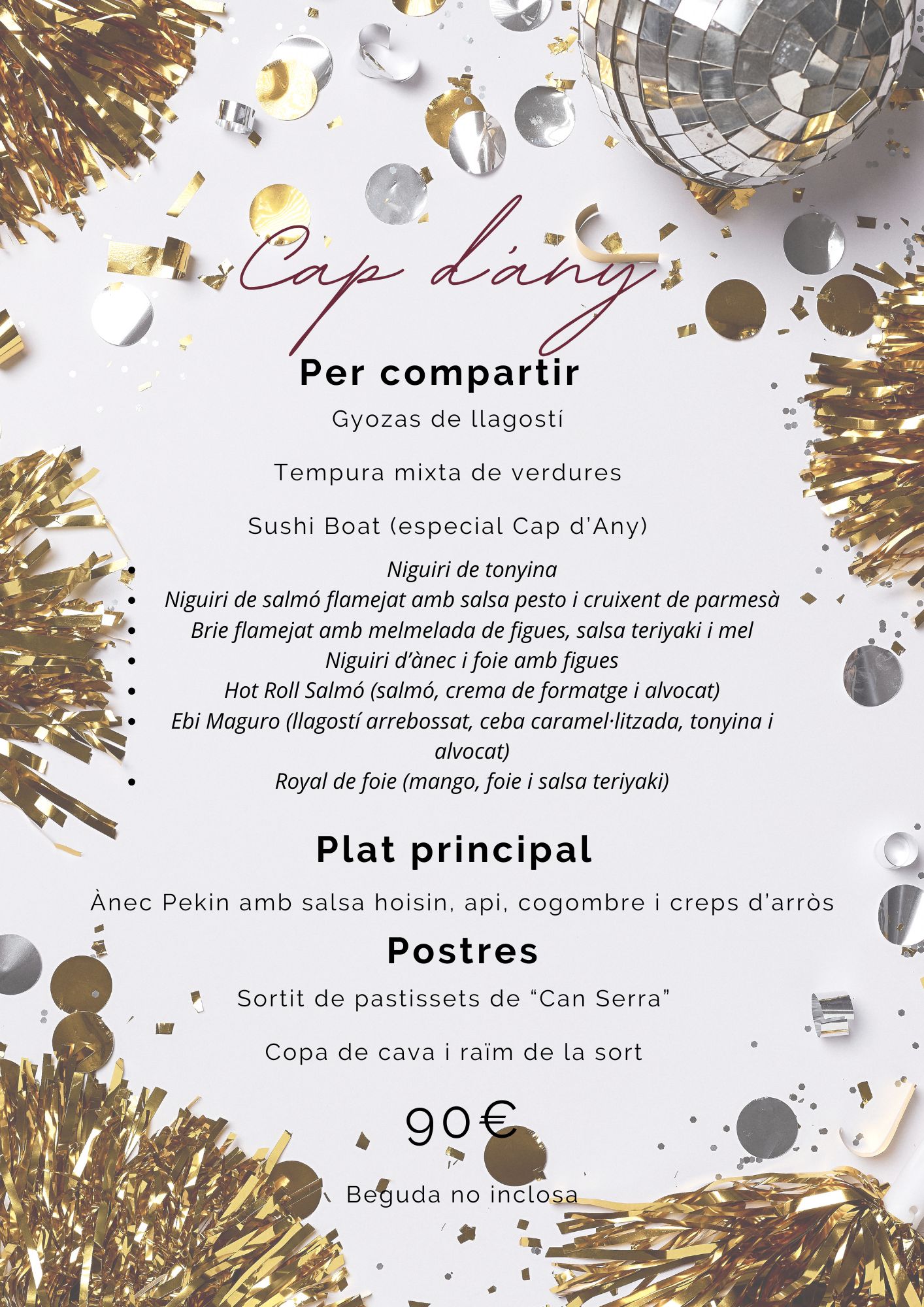 Menú Especial de Fin de Año – La Caleta