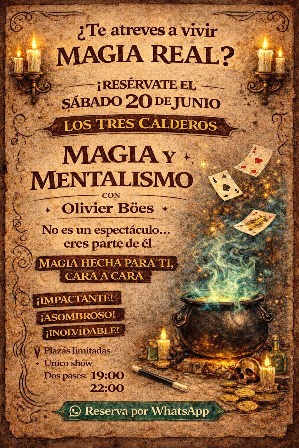 Magia en tu mesa, tu eres el show.