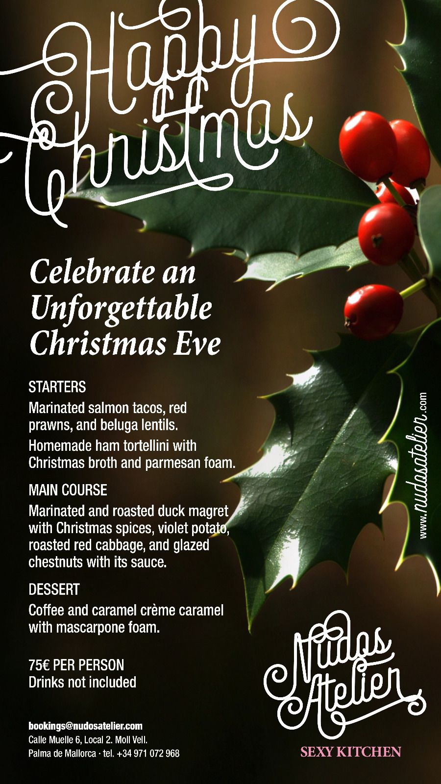 Cena de Nochebuena en Nudos Atelier