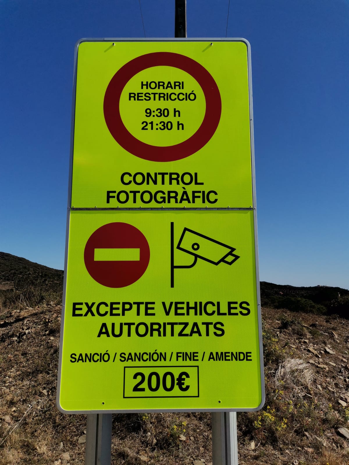 ❗RESTRICCIONS D'ACCÉS AMB VEHICLE CADA DIA❗
